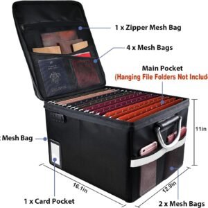 Fireproof Document File Organizer Box with Lock - Portable Safe