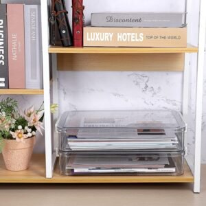 2-Pack Clear Plastic Stackable Storage Box for Documents and Files